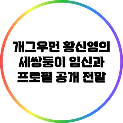개그우먼 황신영의 세쌍둥이 임신과 프로필 공개 전말