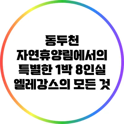 동두천 자연휴양림에서의 특별한 1박: 8인실 엘레강스의 모든 것