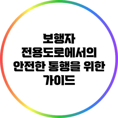 보행자 전용도로에서의 안전한 통행을 위한 가이드