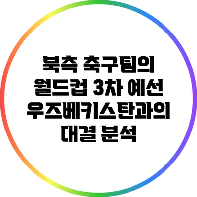 북측 축구팀의 월드컵 3차 예선: 우즈베키스탄과의 대결 분석