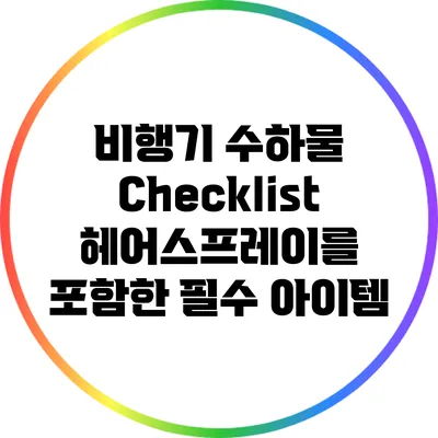 비행기 수하물 Checklist: 헤어스프레이를 포함한 필수 아이템