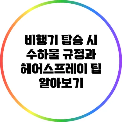 비행기 탑승 시 수하물 규정과 헤어스프레이 팁 알아보기