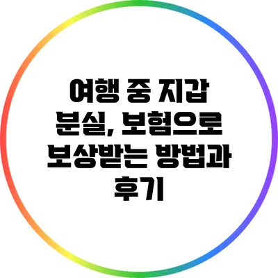 여행 중 지갑 분실, 보험으로 보상받는 방법과 후기