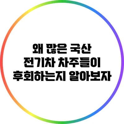 왜 많은 국산 전기차 차주들이 후회하는지 알아보자