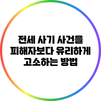 전세 사기 사건을 피해자보다 유리하게 고소하는 방법