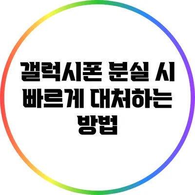 갤럭시폰 분실 시 빠르게 대처하는 방법