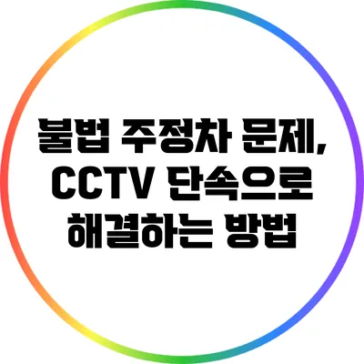 불법 주정차 문제, CCTV 단속으로 해결하는 방법