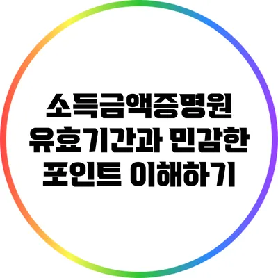소득금액증명원 유효기간과 민감한 포인트 이해하기