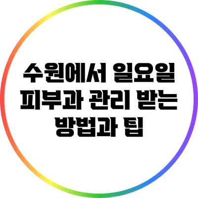 수원에서 일요일 피부과 관리 받는 방법과 팁