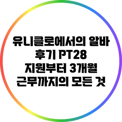 유니클로에서의 알바 후기: PT28 지원부터 3개월 근무까지의 모든 것