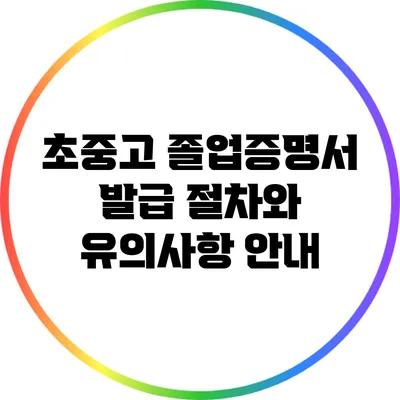 초중고 졸업증명서 발급 절차와 유의사항 안내