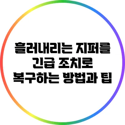 흘러내리는 지퍼를 긴급 조치로 복구하는 방법과 팁
