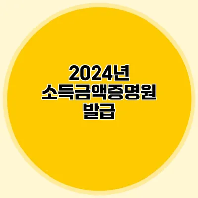 2024년 소득금액증명원 발급