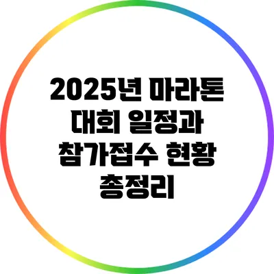 2025년 마라톤 대회 일정과 참가접수 현황 총정리
