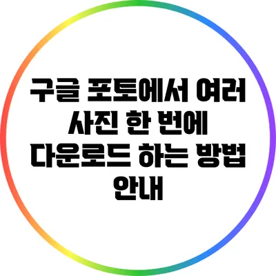 구글 포토에서 여러 사진 한 번에 다운로드 하는 방법 안내