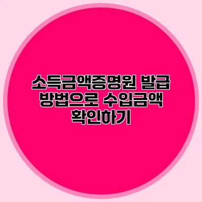 소득금액증명원 발급 방법으로 수입금액 확인하기