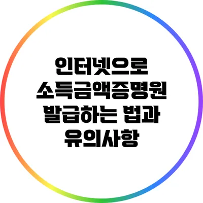 인터넷으로 소득금액증명원 발급하는 법과 유의사항