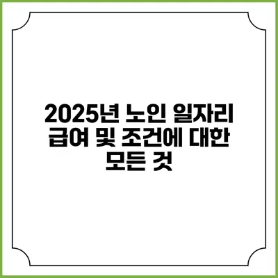 2025년 노인 일자리 급여 및 조건에 대한 모든 것
