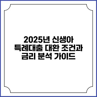 2025년 신생아 특례대출 대환 조건과 금리 분석 가이드
