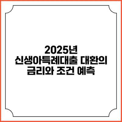 2025년 신생아특례대출 대환의 금리와 조건 예측