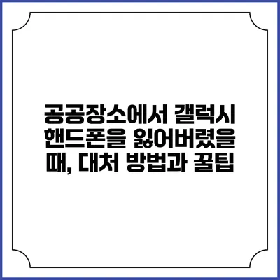 공공장소에서 갤럭시 핸드폰을 잃어버렸을 때, 대처 방법과 꿀팁