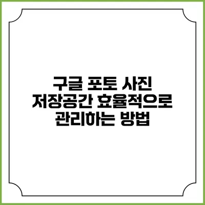 구글 포토 사진 저장공간 효율적으로 관리하는 방법