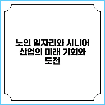 노인 일자리와 시니어 산업의 미래: 기회와 도전