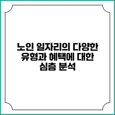 노인 일자리의 다양한 유형과 혜택에 대한 심층 분석