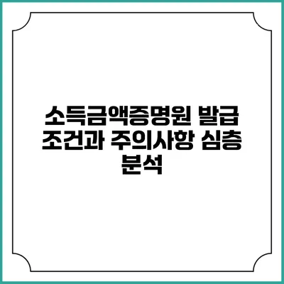소득금액증명원 발급 조건과 주의사항 심층 분석