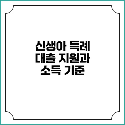 신생아 특례 대출 지원과 소득 기준