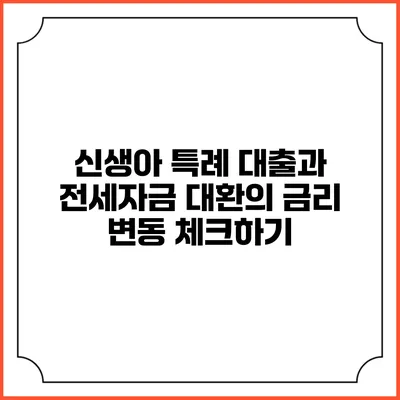 신생아 특례 대출과 전세자금 대환의 금리 변동 체크하기