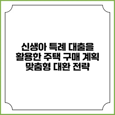 신생아 특례 대출을 활용한 주택 구매 계획: 맞춤형 대환 전략