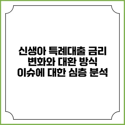 신생아 특례대출 금리 변화와 대환 방식 이슈에 대한 심층 분석