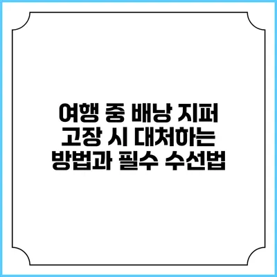 여행 중 배낭 지퍼 고장 시 대처하는 방법과 필수 수선법