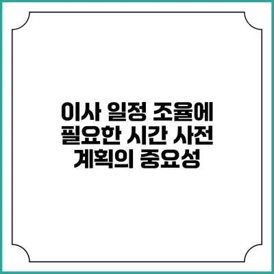 이사 일정 조율에 필요한 시간: 사전 계획의 중요성