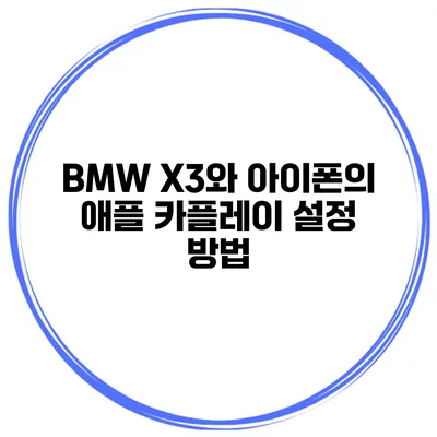 BMW X3와 아이폰의 애플 카플레이 설정 방법