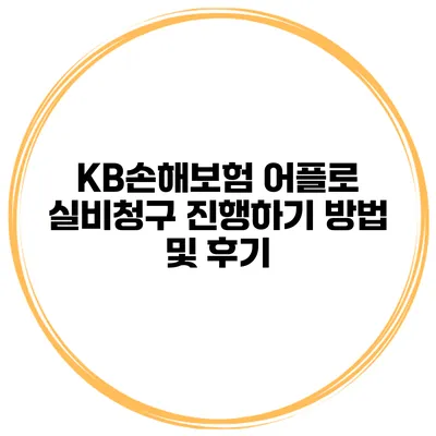 KB손해보험 어플로 실비청구 진행하기 방법 및 후기