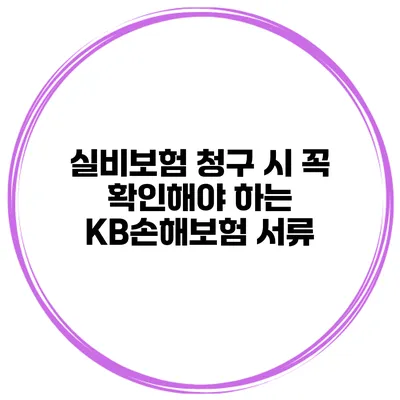 실비보험 청구 시 꼭 확인해야 하는 KB손해보험 서류