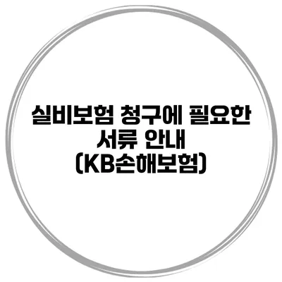 실비보험 청구에 필요한 서류 안내 (KB손해보험)