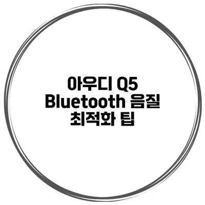 아우디 Q5 Bluetooth 음질 최적화 팁
