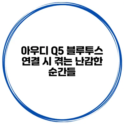 아우디 Q5 블루투스 연결 시 겪는 난감한 순간들