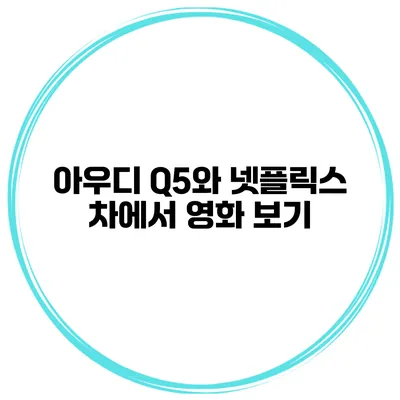 아우디 Q5와 넷플릭스 차에서 영화 보기