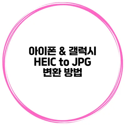 아이폰 & 갤럭시 HEIC to JPG 변환 방법