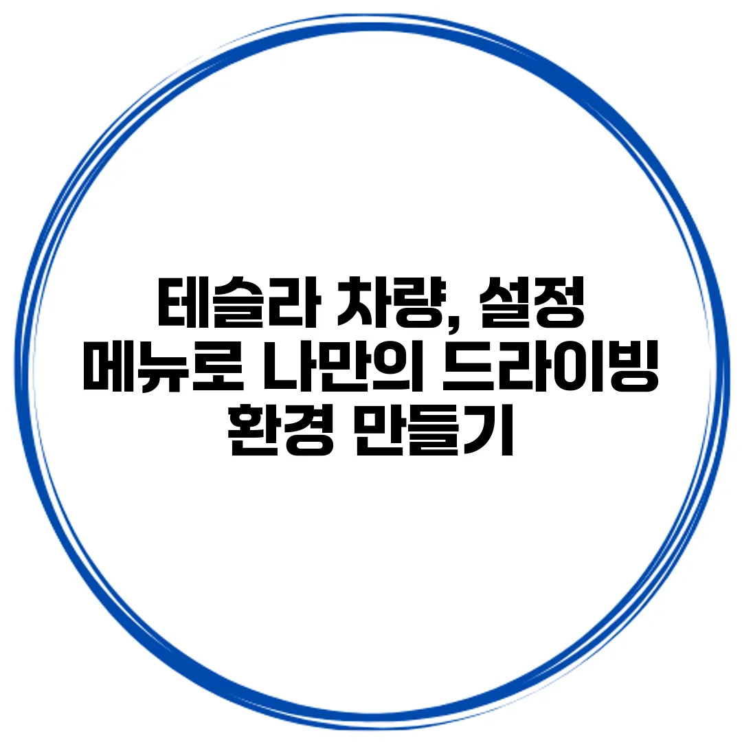 테슬라 차량, 설정 메뉴로 나만의 드라이빙 환경 만들기